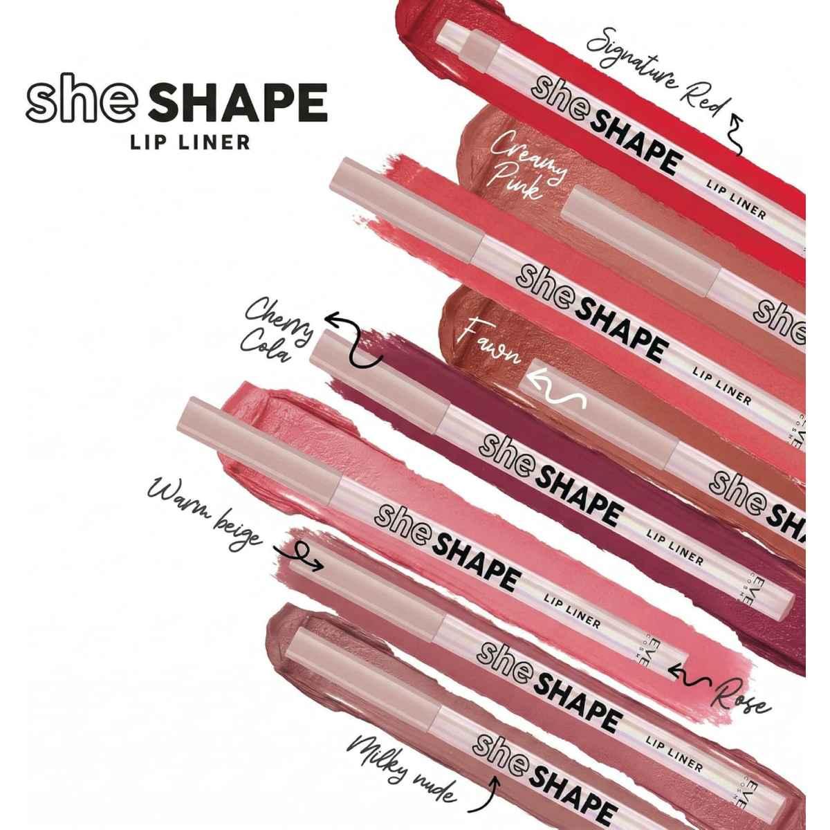 REVERS COSMETICS She Shape Matita Labbra, Lip Liner, Lunga Durata. Labbra Piene e Definite, 8 Colori disponibili, No Transfer, non secca le labbra (03 Rosé)