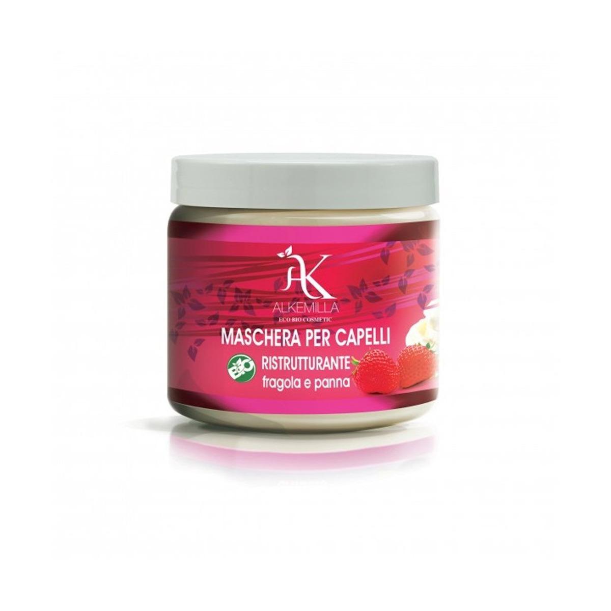 Alkemilla - Bio Maschera capelli ristrutturante Panna e Fragola 200 ml DAMAGED PACKAGE