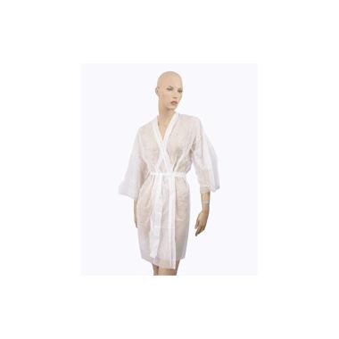 Kimono Monouso Bianco Estetista Parrucchiere In Tnt 10 Pz