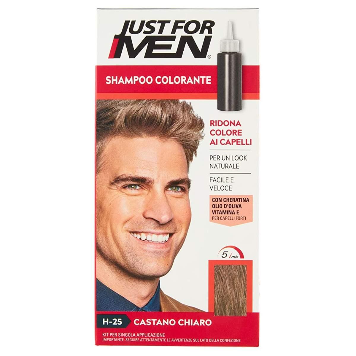 Just For Men Shampoo Colorante Uomo H25 Castano Chiaro<br />