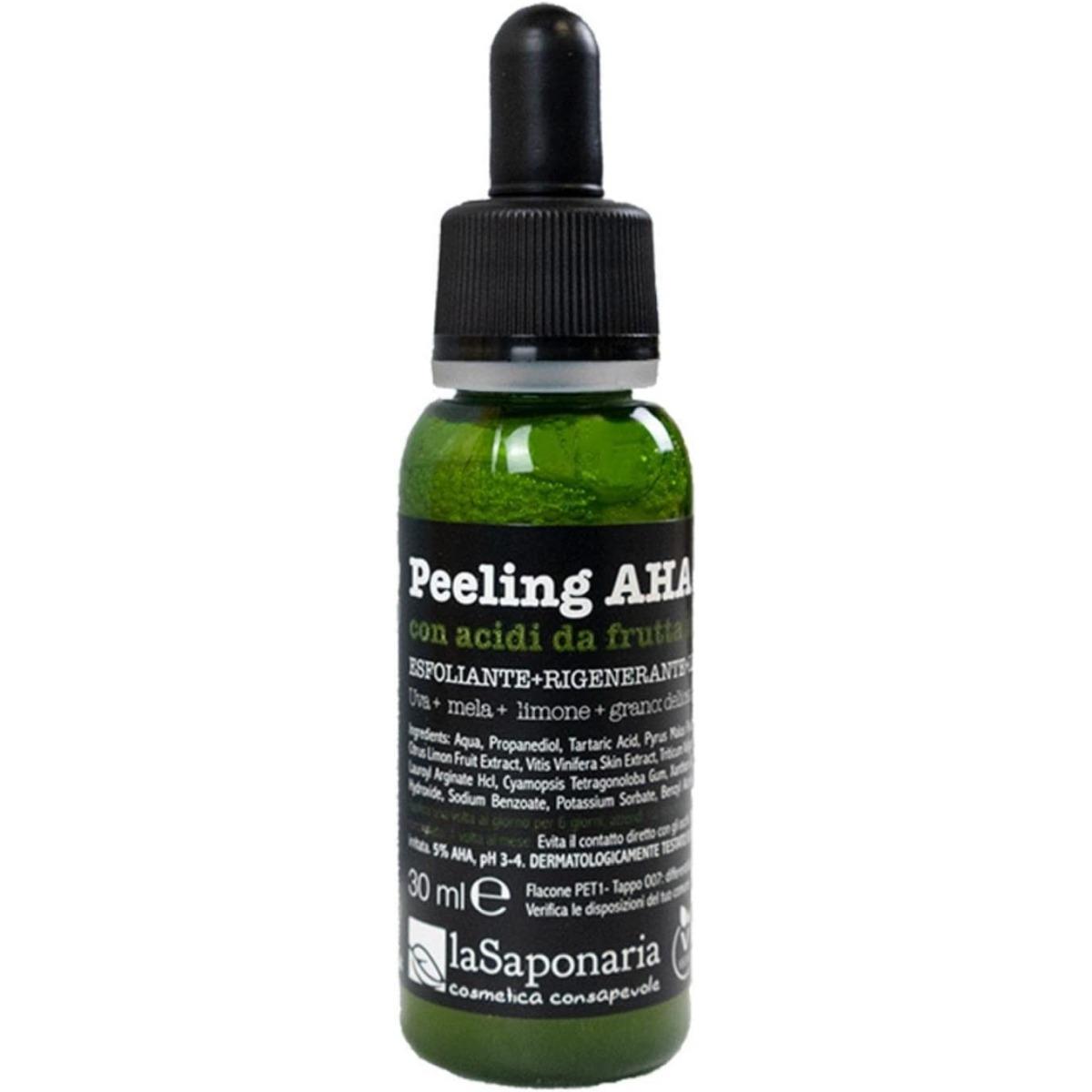 Saponaria Peeling AHA Esfoliante Viso Profondo Naturale Per Tutti i Tipi Di Pelle 30 ml