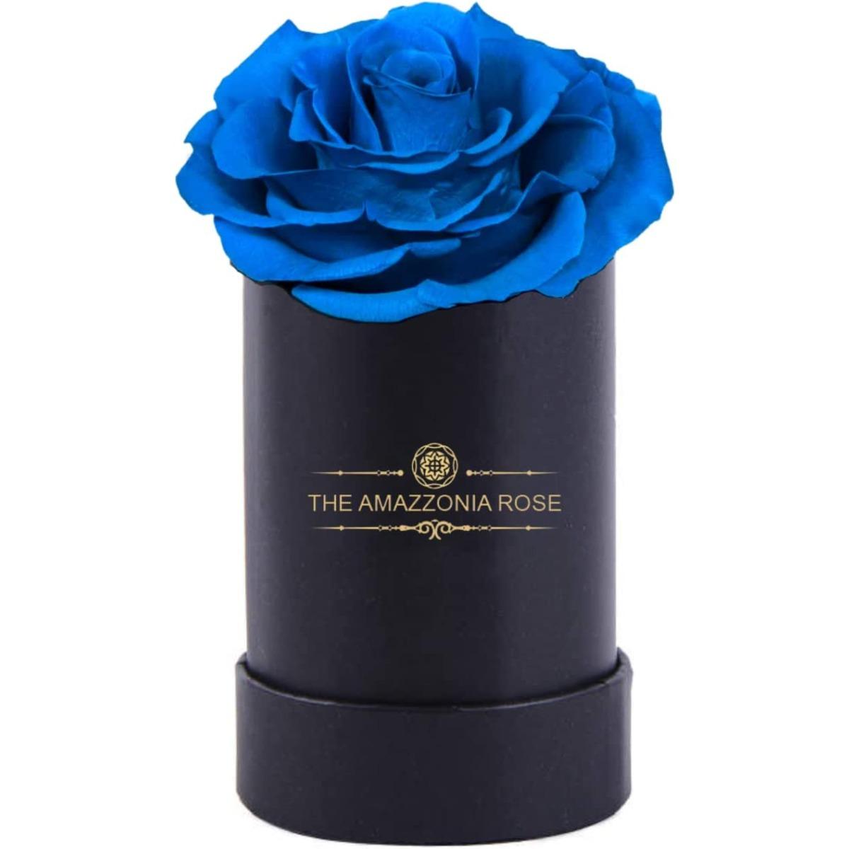 Rosa stabilizzata lunga durata cofanetto d'amore - Blu