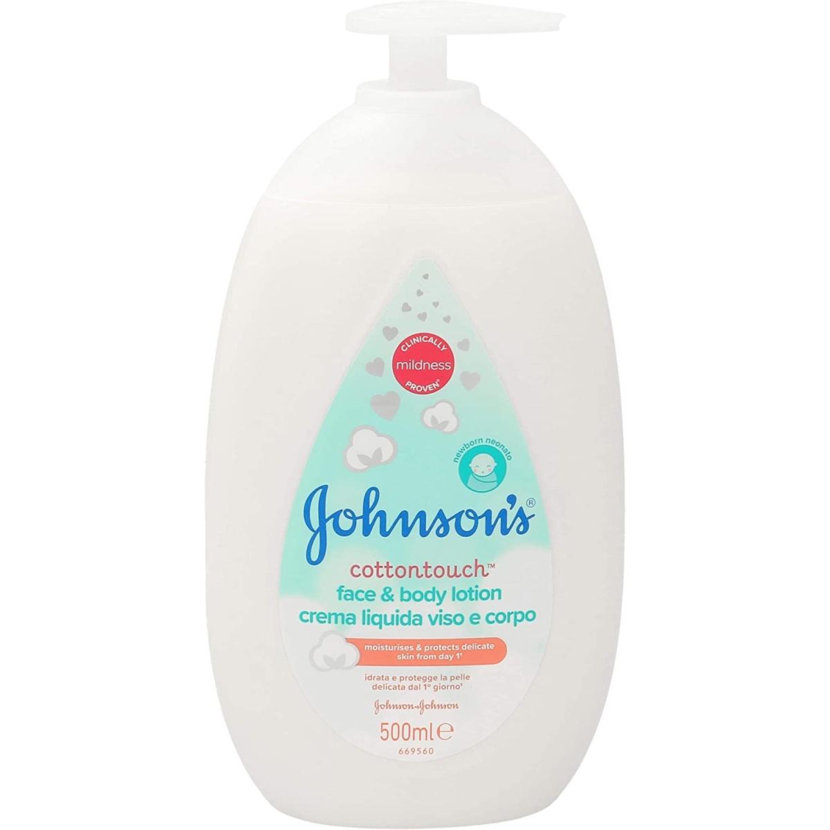 Johnson & Johnson Baby Crema Liquida Viso e Corpo Cottontouch 500 ml
