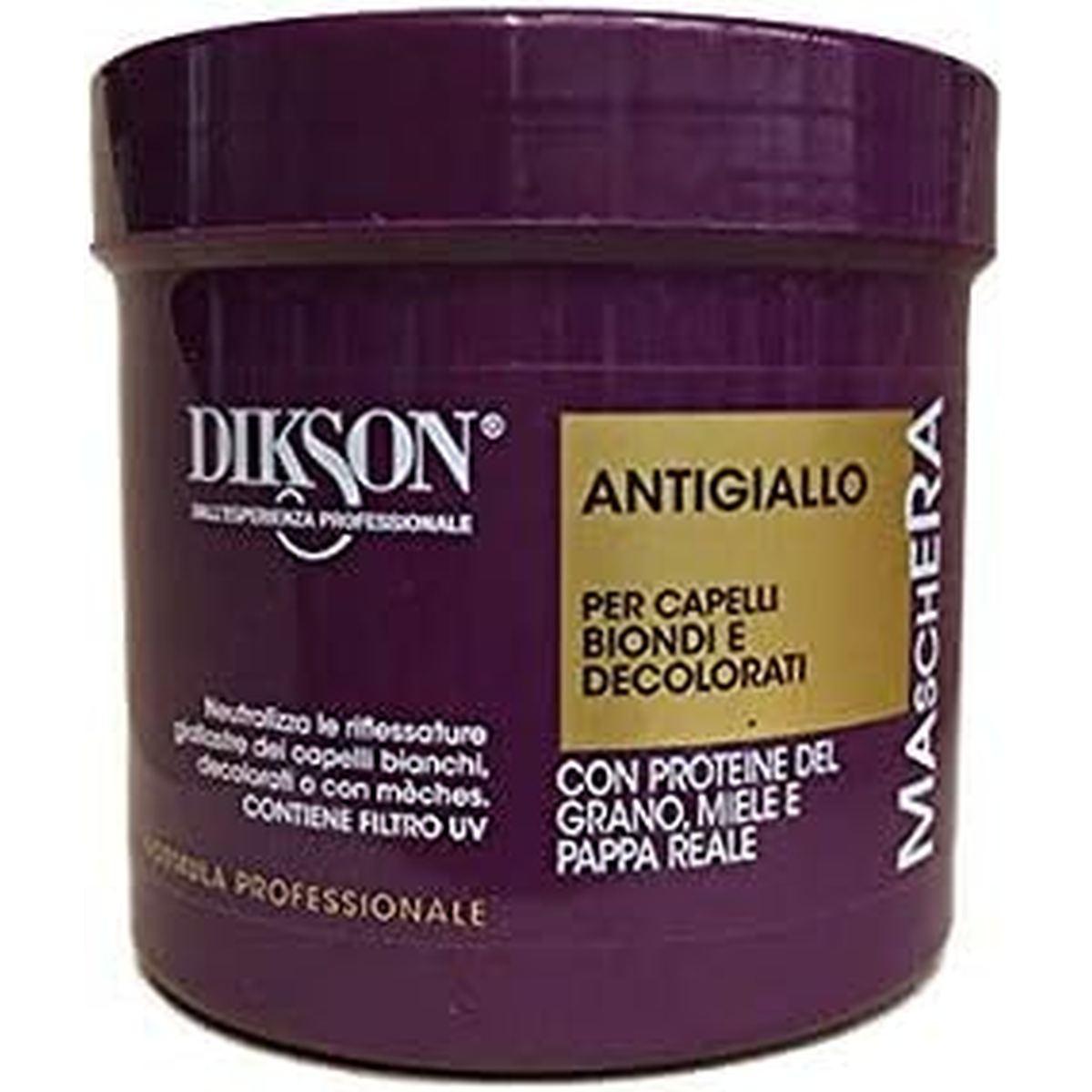 Dikson - Maschera Antigiallo Consumer Capelli Biondi Grigi Decolorati 500 ml