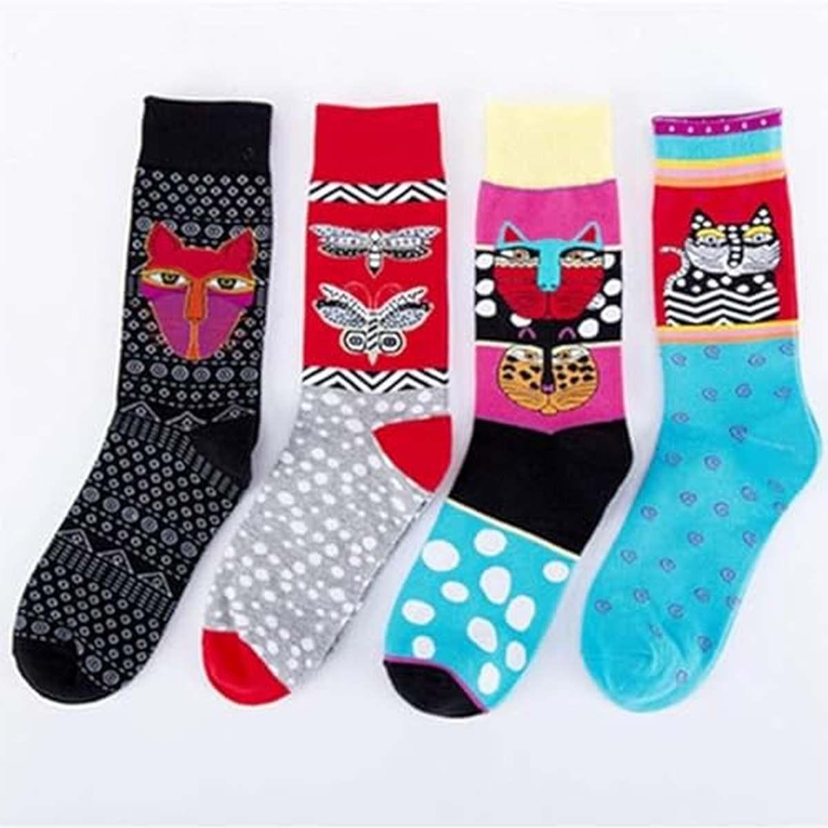 Calze Divertenti Varie Fantasie Unisex KIT Catlover 4 paia