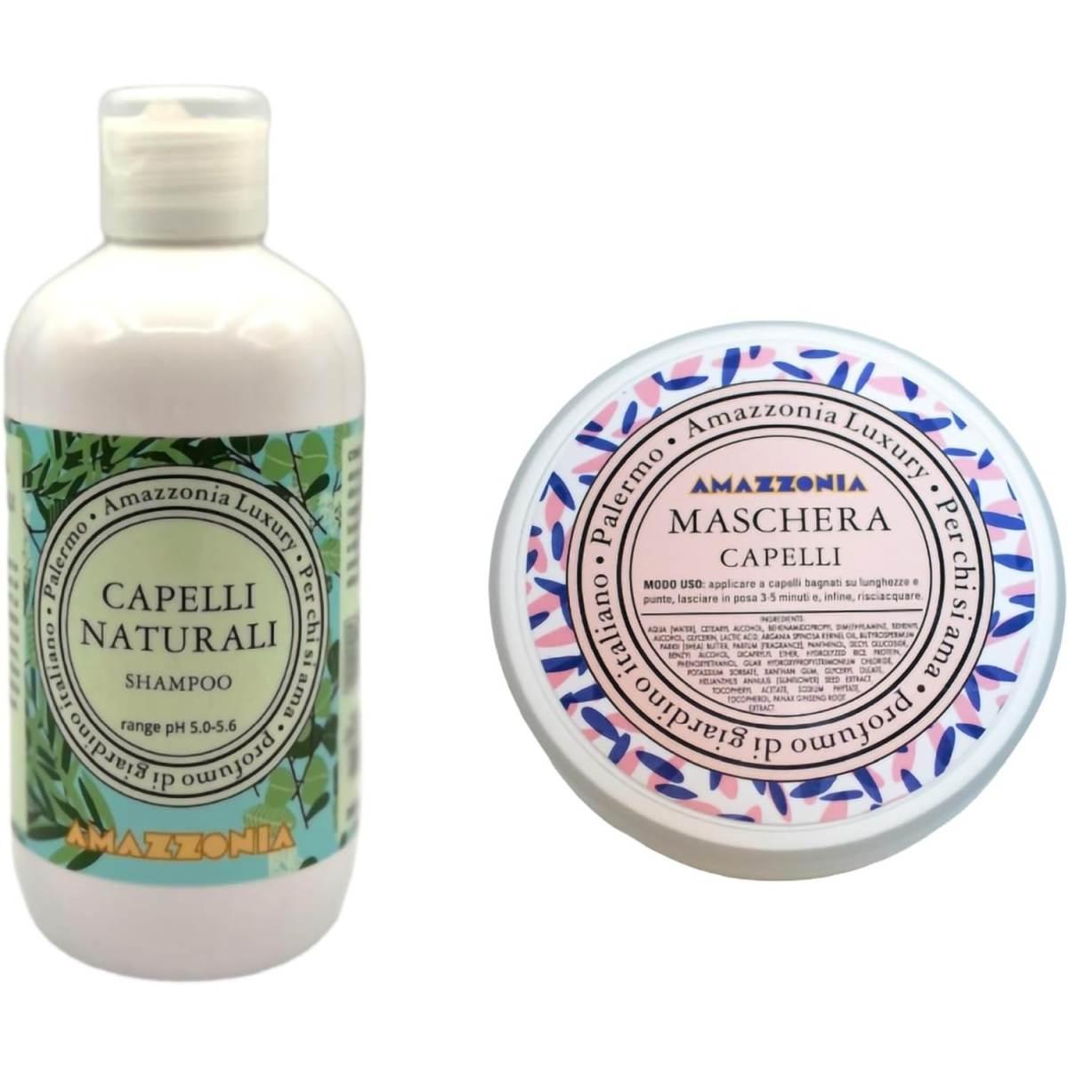 Amazzonia - Kit Shampoo 250ml + Maschera 200ml per capelli naturali