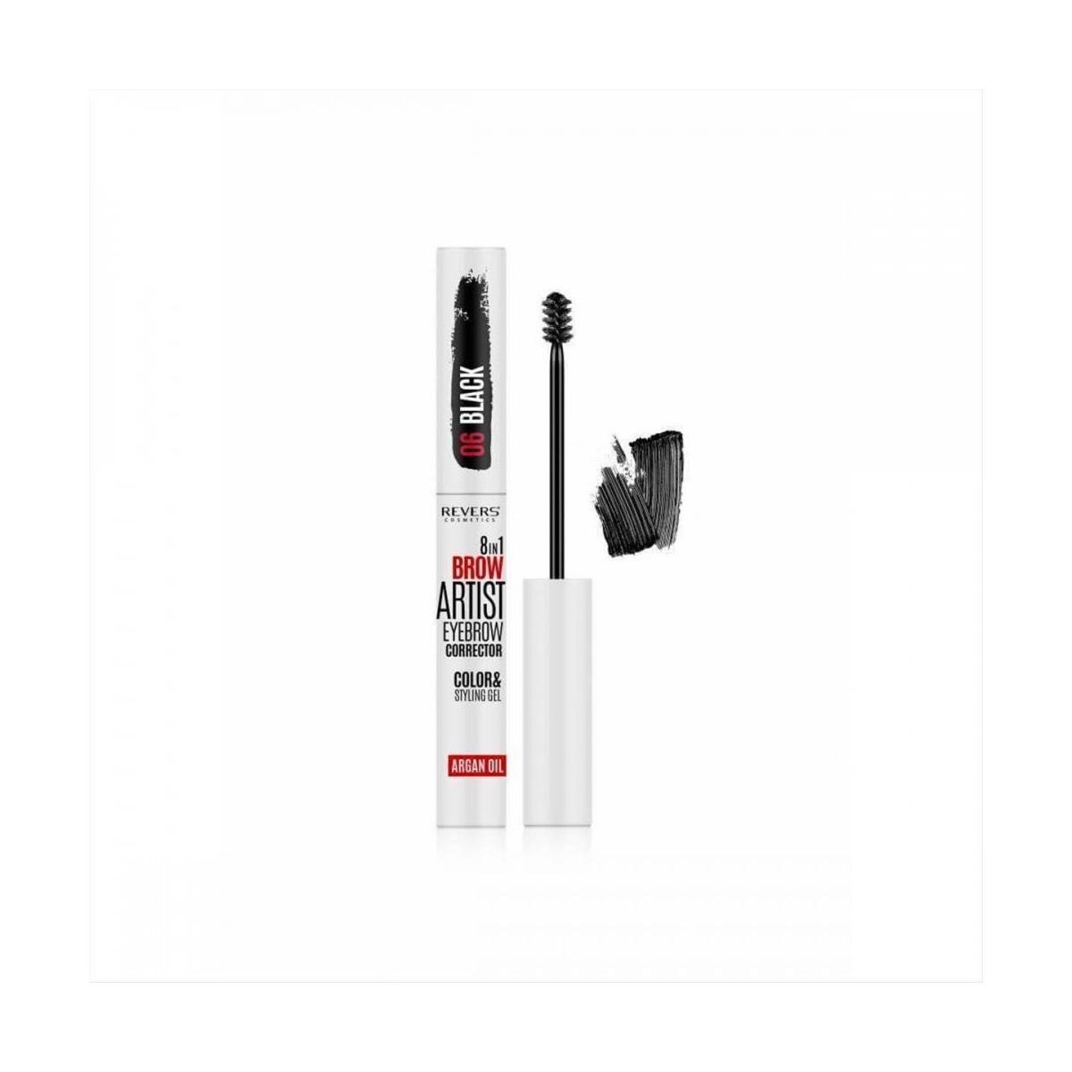 Revers Cosmetics - 8 in 1 Brow artist Eyebrow Corrector Care & Styling Gel (06 - Black)