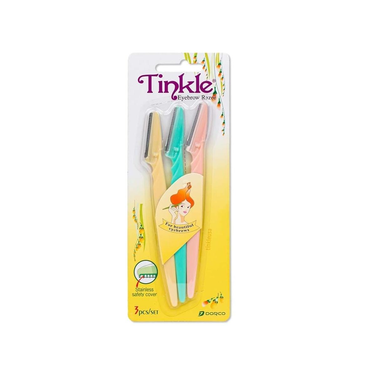 Dorco Tinkle Eyebrow razor 3 piece kit (Damaged Package)
